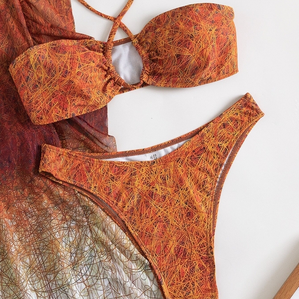 Brazilian Cut Halter Bandeau Top Bikini Set